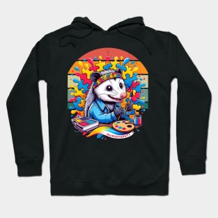 Neurodiversity Opossum Art Hoodie